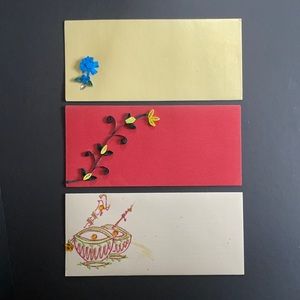 Lot of 3 New Unused Handmade Cards, Money Holders, Gift Envelopes